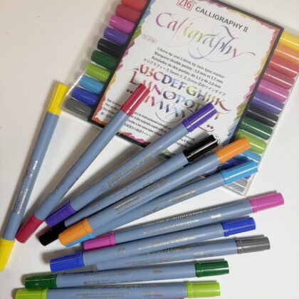 маркет брашпен для каліграфії японський kuretake набір кольоровий купити Україна Київ Перо Маркет